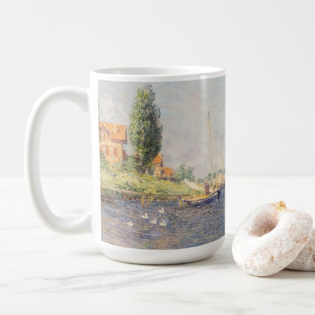 Claude Monet. Red Boats, Argenteuil Coffee Mug (With Donut)