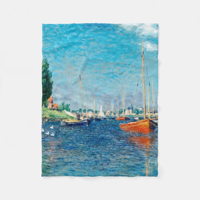 Claude Monet - Red Boats, Argenteuil Fleece Blanket (Front)