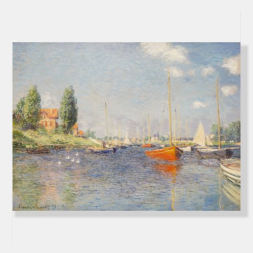 Claude Monet Red Boats Argenteuil Foam Board