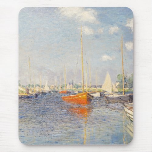 Claude Monet Red Boats Argenteuil Mouse Pad