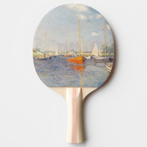 Claude Monet Red Boats Argenteuil Ping Pong Paddle