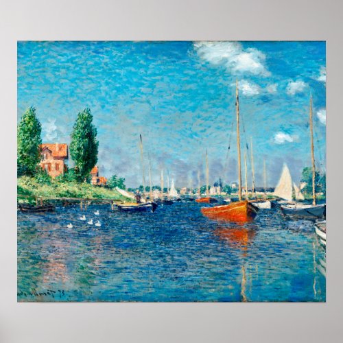 Claude Monet _ Red Boats Argenteuil Poster