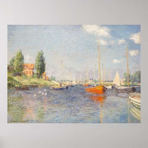 Claude Monet Red Boats Argenteuil Poster