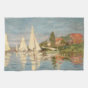 Claude Monet Regatta at Argenteuil, c.1872 Kitchen Towel