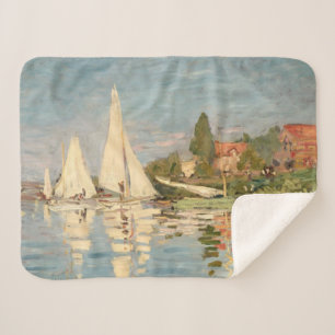 Claude Monet Regatta at Argenteuil, c.1872 Sherpa Blanket