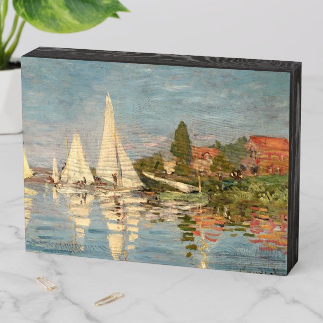 Claude Monet | Regatta at Argenteuil, c.1872 Wooden Box Sign (In Situ Horizontal)