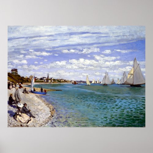Claude Monet Regatta at Sainte_Adresse Poster