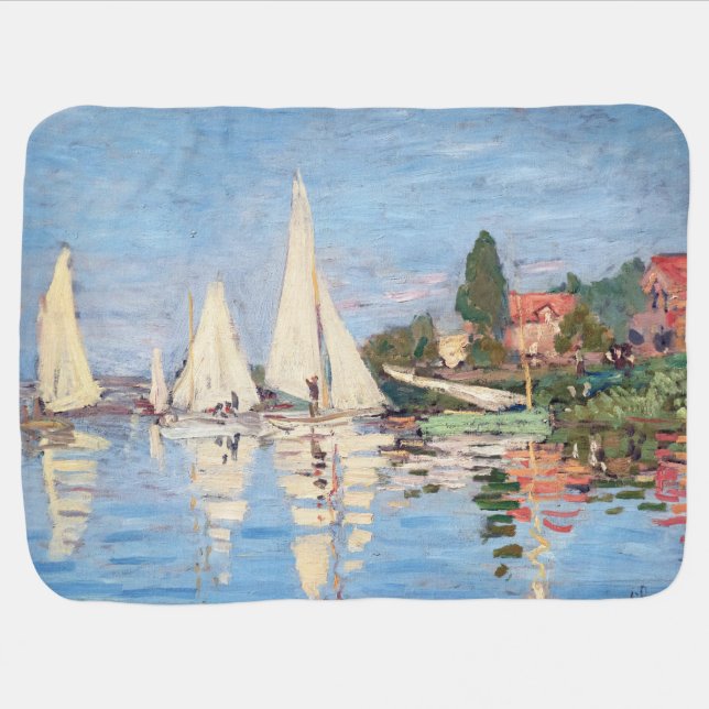 Claude Monet - Regattas at Argenteuil Baby Blanket (Horizontal)