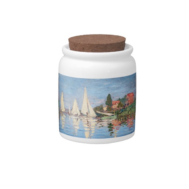Claude Monet - Regattas at Argenteuil Candy Jar (Front)