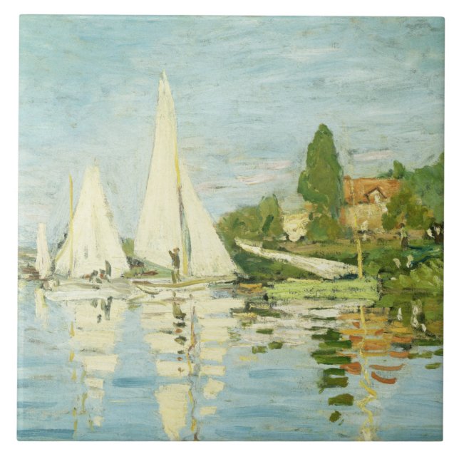 Claude Monet. Regattas at Argenteuil Ceramic Tile (Front)