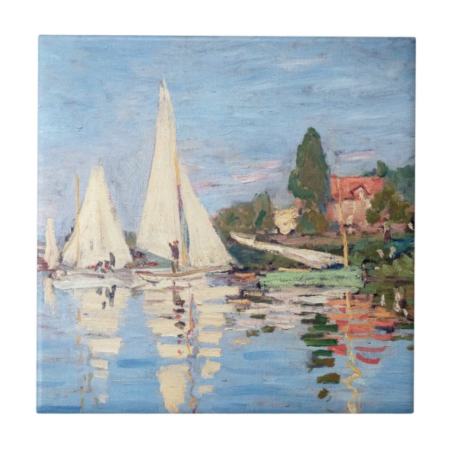 Claude Monet - Regattas at Argenteuil Ceramic Tile (Front)