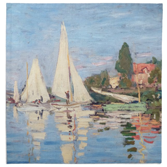 Claude Monet - Regattas at Argenteuil Cloth Napkin (Front)