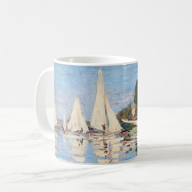 Claude Monet - Regattas at Argenteuil Coffee Mug (Front Left)