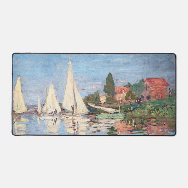 Claude Monet - Regattas at Argenteuil Desk Mat (Front)