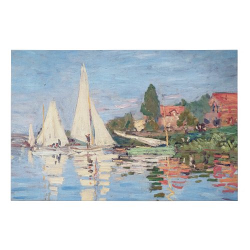 Claude Monet _ Regattas at Argenteuil Faux Canvas Print