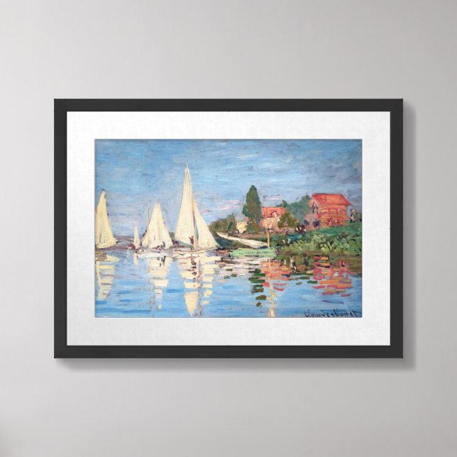 Claude Monet - Regattas at Argenteuil Framed Art (Framed Front)