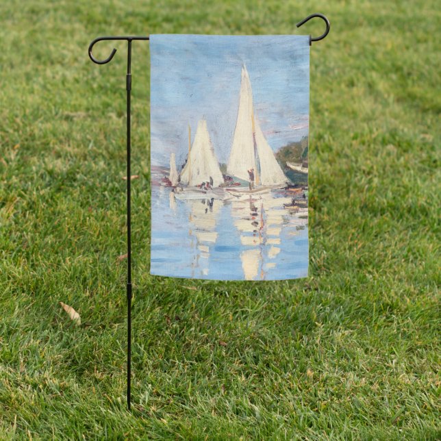Claude Monet - Regattas at Argenteuil Garden Flag (In SItu)