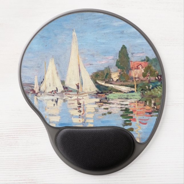 Claude Monet - Regattas at Argenteuil Gel Mouse Pad (Front)