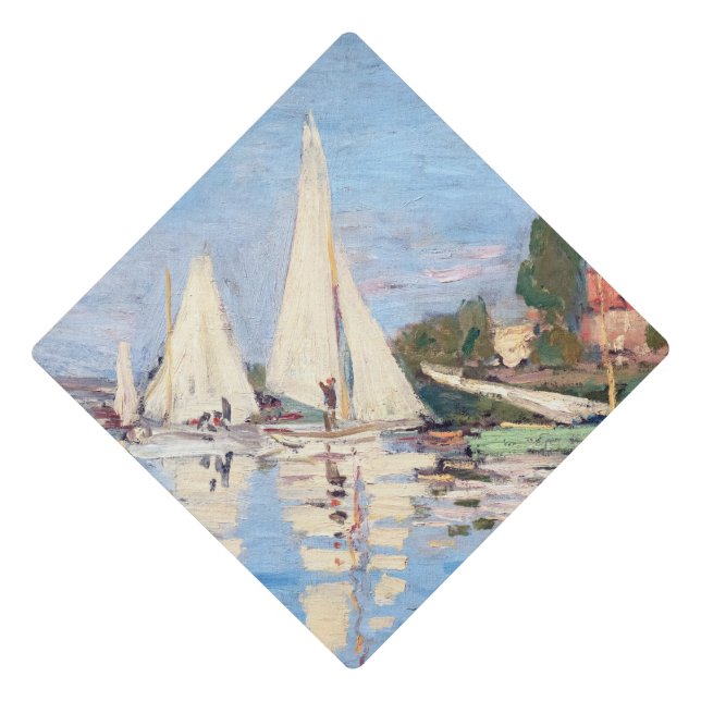 Claude Monet - Regattas at Argenteuil Graduation Cap Topper (Front)