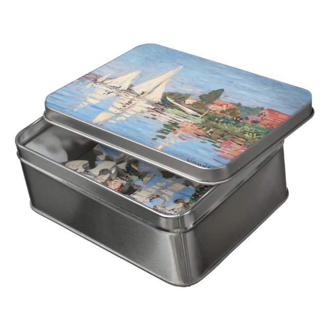 Claude Monet - Regattas at Argenteuil Jigsaw Puzzle (Lid Open)