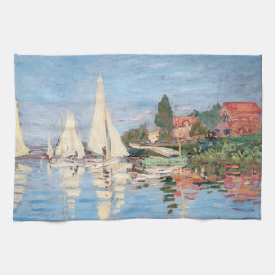 Claude Monet - Regattas at Argenteuil Kitchen Towel