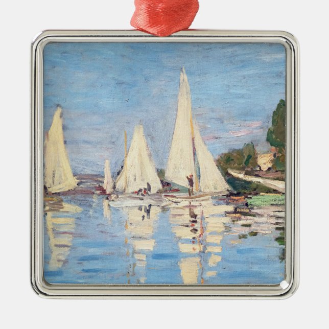 Claude Monet - Regattas at Argenteuil Metal Ornament (Front)