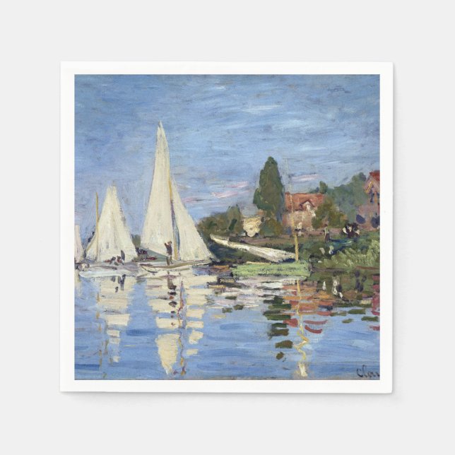 Claude Monet Regattas at Argenteuil Napkins (Front)