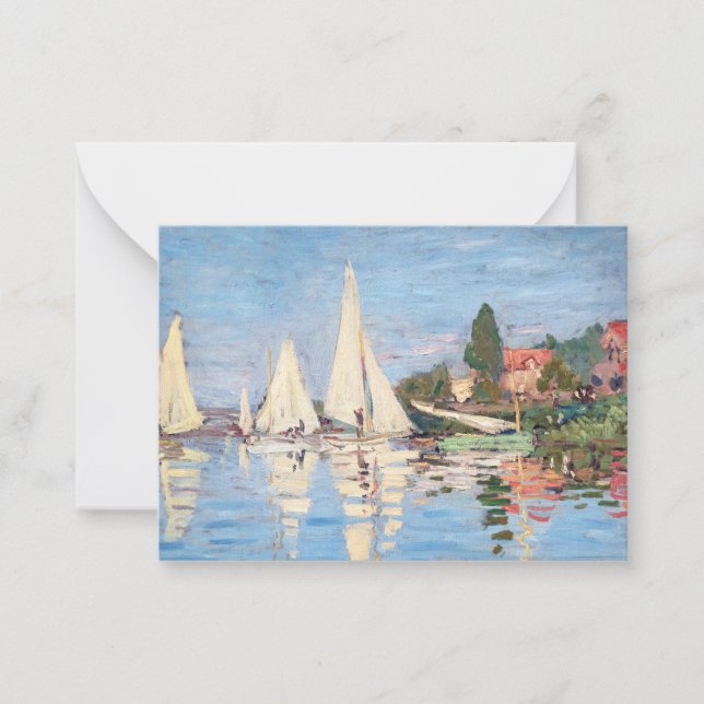 Claude Monet - Regattas at Argenteuil Note Card (Front)