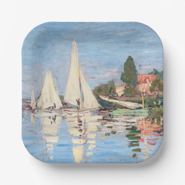 Claude Monet - Regattas at Argenteuil Paper Plates (Front)