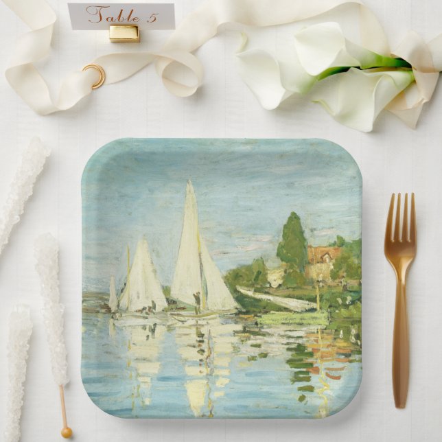 Claude Monet. Regattas at Argenteuil     Paper Plates (Wedding)