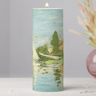 Claude Monet. Regattas at Argenteuil Pillar Candle