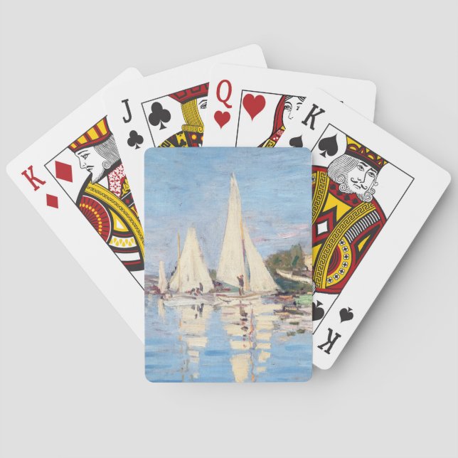 Claude Monet - Regattas at Argenteuil Poker Cards (Back)