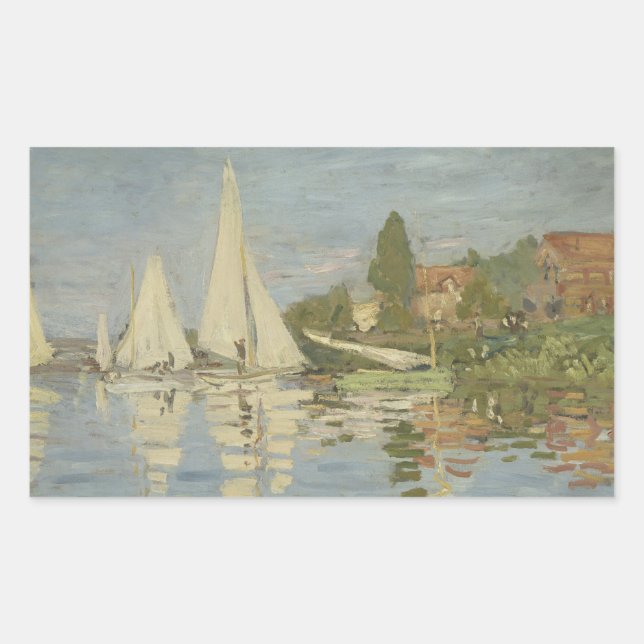 Claude Monet - Regattas at Argenteuil Rectangular Sticker (Front)
