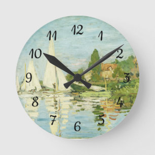 Claude Monet. Regattas at Argenteuil Round Clock