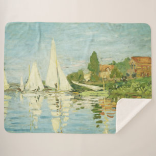 Claude Monet. Regattas at Argenteuil Sherpa Blanket