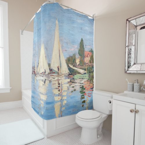 Claude Monet _ Regattas at Argenteuil Shower Curtain