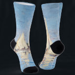 Claude Monet - Regattas at Argenteuil Socks<br><div class="desc">Regattas at Argenteuil,  Regates a Argenteuil. By Claude Monet in 1872.</div>