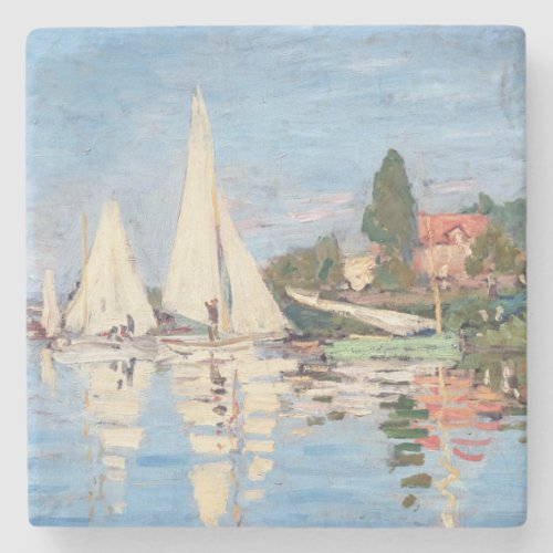 Claude Monet _ Regattas at Argenteuil Stone Coaster
