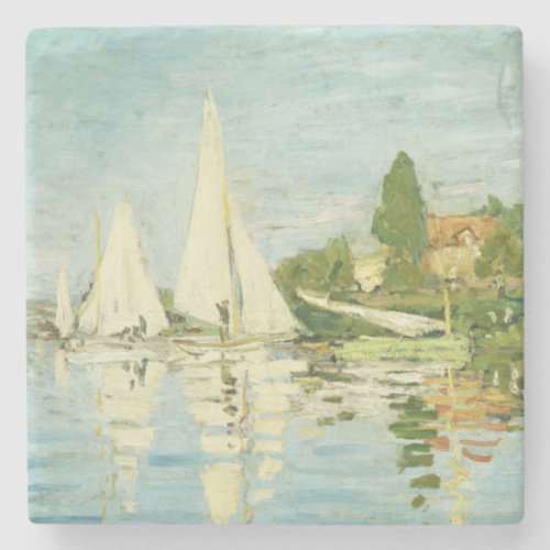Claude Monet Regattas at Argenteuil     Stone Coaster