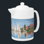 Claude Monet - Regattas at Argenteuil Teapot<br><div class="desc">Regattas at Argenteuil, Regates a Argenteuil. By Claude Monet in 1872.</div>