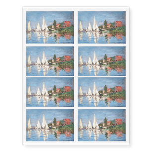 Claude Monet - Regattas at Argenteuil Temporary Tattoos