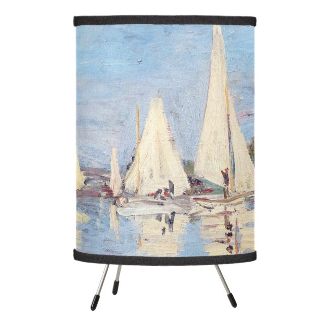 Claude Monet - Regattas at Argenteuil Tripod Lamp (Left)