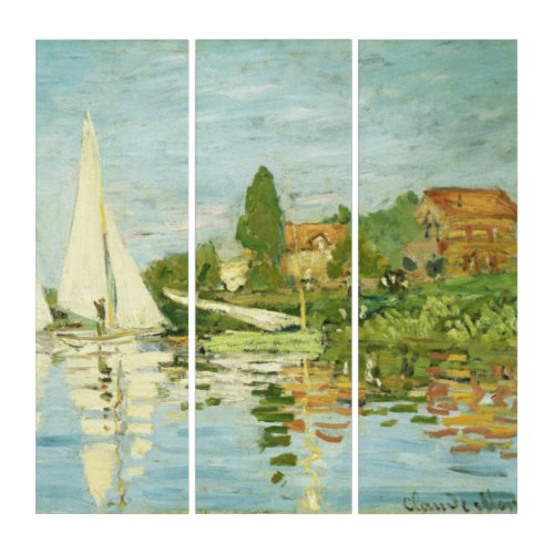 Claude Monet Regattas at Argenteuil Triptych