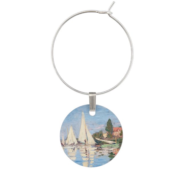Claude Monet - Regattas at Argenteuil Wine Charm (Front)