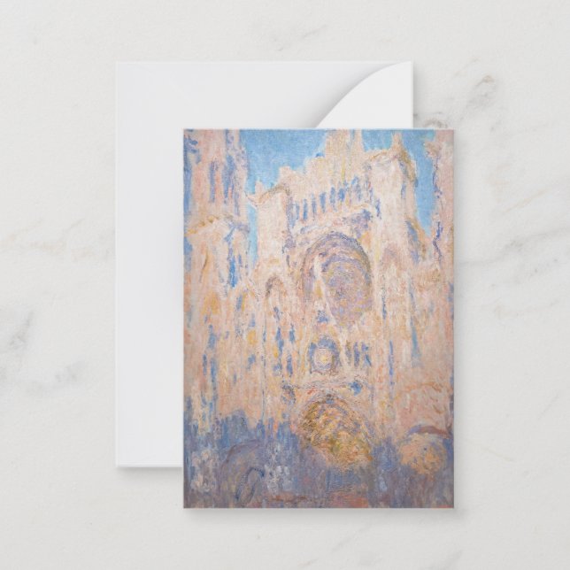 Claude Monet - Rouen Cathedral at sunset Note Card (Front)
