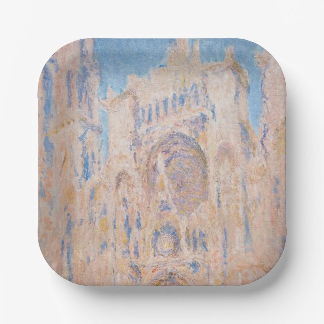 Claude Monet - Rouen Cathedral at sunset Paper Plates (Front)