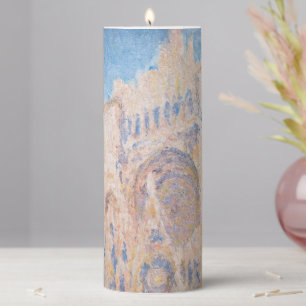 Claude Monet - Rouen Cathedral at sunset Pillar Candle
