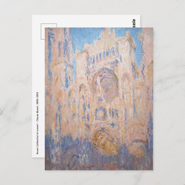 Claude Monet - Rouen Cathedral at sunset Postcard (Front/Back)