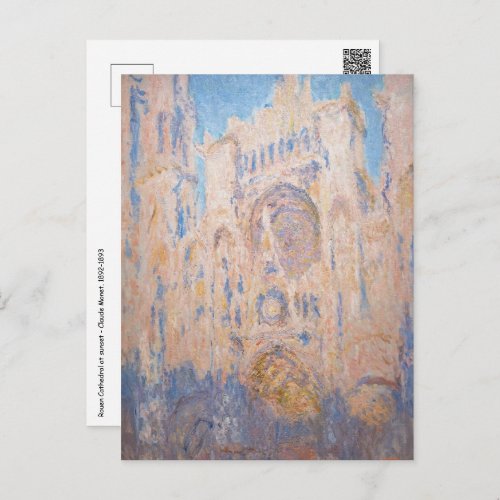 Claude Monet _ Rouen Cathedral at sunset Postcard