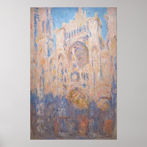 Claude Monet _ Rouen Cathedral at sunset Poster